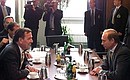 President Putin meeting German Chancellor Gerhard Schroeder.