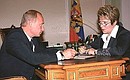 Рабочая встреча с полномочным представителем Президента в Северо-Западном федеральном округе Валентиной Матвиенко.