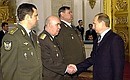 The Kremlin, Moscow. President Putin meeting with senior officers