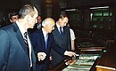 Presidents Vladimir Putin and Robert Kocharian at the Matenadaran depository of mediaeval Armenian manuscripts.