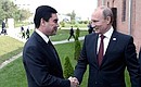 Перед началом IV Каспийского саммита. С Президентом Туркменистана Гурбангулы Бердымухамедовым.