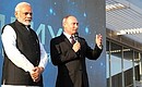 Vladimir Putin and Narendra Modi attend closing of the May educational programme at the Sirius Centre.