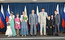 Церемония награждения орденом «Родительская слава». С многодетной семьёй Сафоновых из Новгородской области.