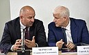 Russian national football team head coach Stanislav Cherchesov (left) and FC Zenit President, member of the European Club Association Executive Committee Sergei Fursenko at the joint meeting of the Council for the Development of Physical Fitness and Sport and the Russia 2018 Local Organising Committee’s Supervisory Board.