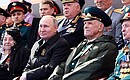 На военном параде в ознаменование 77-й годовщины Победы в Великой Отечественной войне.