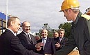 С Президентом Белоруссии Александром Лукашенко во время церемонии закладки «первого камня» в основание корпуса посольства России в Белоруссии.
