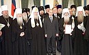 Церемония вручения государственных наград священнослужителям Русской православной церкви и других христианских конфессий.
