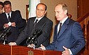 Пресс-конференция по итогам переговоров с Председателем Совета министров Италии Сильвио Берлускони.