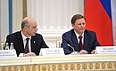 At the meeting with G20 Finance Ministers and Central Bank Governors. Russia's Finance Minister Anton Siluanov (left) and Chief of Staff of the Presidential Executive Office Sergei Ivanov.