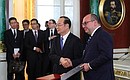 Церемония подписания документов по итогам визита Председателя КНР Си Цзиньпина в Россию.