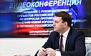 Aide to the President Maxim Oreshkin at the Kremlin Situation Centre during a meeting with regional heads on countering the spread of the coronavirus in Russia, held via videoconference.