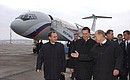 Upon arriving in Perm, President Putin met with Presidential Envoy to the Volga Federal District Sergei Kiriyenko and Perm Regional Governor Yury Trutnev.