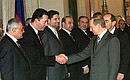 Церемония представления членов армянской делегации.