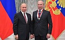 At a presentation of state decorations. Director of the KAMAZ-Avtosport non-profit partnership (Republic of Tatarstan) Vladimir Chagin has been awarded the Order for Services to the Fatherland, III degree.