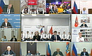 Participants of the meeting of the Supervisory Council of the Russian Movement of Children and Youth (via videoconference).