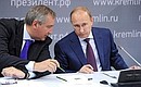 Meeting on development of helicopter manufacturing sector in Russia. With Deputy Prime Minister Dmitry Rogozin.