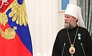 The Order of Friendship is presented to Metropolitan Vladimir of Chisinau and all Moldova.