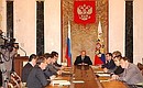 President Putin meeting with the Cabinet members.