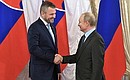 С премьер-министром Словацкой Республики Петером Пеллегрини.