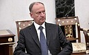 Security Council Secretary Nikolai Patrushev before the meeting with permanent members of the Security Council.