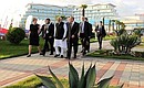 Посещение образовательного центра для одарённых детей «Сириус». С Премьер-министром Индии Нарендрой Моди и руководителем центра Еленой Шмелёвой.