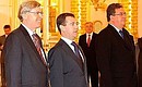 Presentation of foreign ambassadors’ letters of credence. With Ambassador of Ireland Philip McDonagh (left) and Presidential Aide Sergei Prikhodko. 