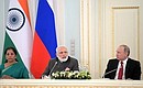 Meeting with Russian and Indian business community representatives. With Indian Prime Minister Narendra Modi.