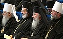 Во время торжественного собрания по случаю 10-летия Поместного собора РПЦ и патриаршей интронизации.