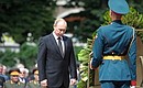 Vladimir Putin laid a wreath at the Tomb of the Unknown Soldier by the Kremlin wall on the Day of Memory and Grief.