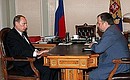 Working meeting with Chairman of the Board of Directors of Novolipetsk Steelworks Vladimir Lisin.