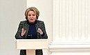Federation Council Speaker Valentina Matviyenko at the Security Council meeting.