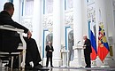 Ceremony for presenting state decorations. State Duma Deputy, head of the Socialist political party A Just Russia – Patriots – For Truth Sergei Mironov awarded the Order for Services to the Fatherland, II degree.