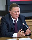 Chief of Staff of the Presidential Executive Office Sergei Ivanov at a ceremony presenting the new Presidential Plenipotentiary Envoy to the Siberian Federal District, Nikolai Rogozhkin, to the heads of the District’s regions.