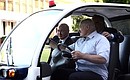 С Президентом Республики Беларусь Александром Лукашенко (за рулём) и Президентом Республики Таджикистан Эмомали Рахмоном. Фото ТАСС