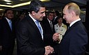 Перед началом церемонии закрытия XXII Олимпийских зимних игр 2014 года. С Президентом Болгарии Росеном Плевнелиевым.