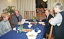 Vladimir Putin and Lyudmila Putin at the home of Alexander Solzhenitsyn and Natalya Solzhenitsyn.