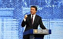 Prime Minister of Italy Matteo Renzi at the plenary session of the 20th St Petersburg International Economic Forum.