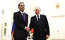 With Prime Minister and Foreign Minister of Qatar Mohammed bin Abdulrahman Al-Thani. Photo: Sergei Bobylev, TASS
