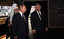 Touring the Road of Memory museum complex. With Defence Minister Sergei Shoigu and Patriarch Kirill of Moscow and All Russia.