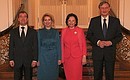 Dmitry and Svetlana Medvedev with President of Slovenia Danilo Turk and his spouse Barbara Turk.
