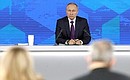 Vladimir Putin’s annual news conference. Photo: TASS