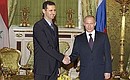Meeting with Syrian President Bashar al-Assad.
