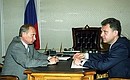 Ново-Огарево. Рабочая встреча с вице-премьером Виктором Христенко