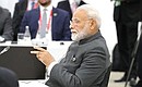 Премьер-министр Индии Нарендра Моди на встрече глав государств и правительств стран – участниц БРИКС.