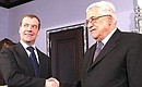 With President of the Palestinian National Authority Mahmoud Abbas.