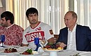 Meeting with Russia’s Olympic judo team.