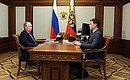 Working meeting with Energy Minister Alexander Novak.