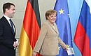 Перед началом пресс-конференции по итогам переговоров с Федеральным канцлером Германии Ангелой Меркель.