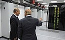 С ректором МГУ Виктором Садовничим во время осмотра суперкомпьютера «Ломоносов».