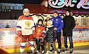 With the Ashchepkov family at the GUM skating rink.